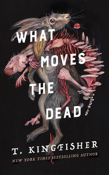 The book cover for What Moves The Dead, a rainbow tear in space.